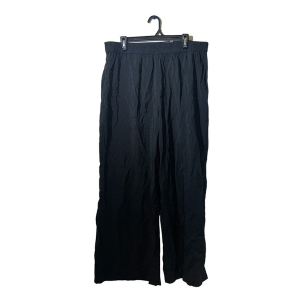 Reitmans Womens Black Wide Legged Dress Pants Elastic Waist Plus Size 18